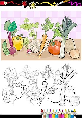 EPS 해외이미지 템플릿 디자인 음식 잎 다이어트 토마토 채소 과일 일러스트 양파 오이 감자 파슬리 건강 그래픽 책 빨간색 초록색 세트 노란색 검은색 당근 게임 흰색 신선 그룹 어플리케이션 만화 오브젝트 그림 뿌리 페이지 부추 후추 비트 색칠공부 채식주의자 총각무 해외202004 해외일러스트 식물 컬러 놀이 뿌리채소 학습 색칠 무 향신료 채식 파일형식 벡터 교육 향미료 양념 이미지허브