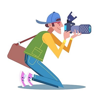 EPS 해외이미지 모양 직업 남자 신체 일러스트 사람 여행객 카메라 디지털 사진촬영 장비 기자 사진사 윤곽 슛 무릎 고립 블로거 해외202004 해외일러스트 신체부위 전자제품 촬영 작가 파일형식 벡터 이미지허브