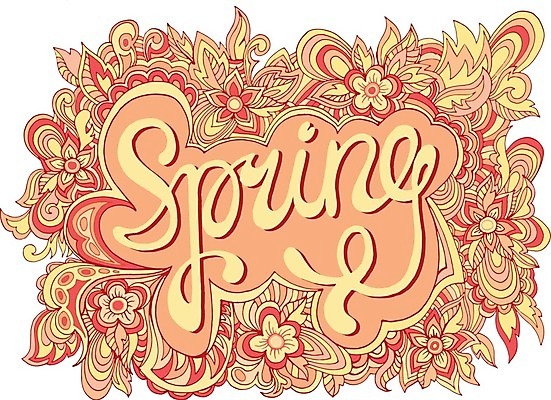 EPS 해외이미지 꽃 백그라운드 일러스트 캘리그라피 사람없음 노란색 봄 해외202004 해외일러스트 식물 계절 컬러 파일형식 벡터 이미지허브