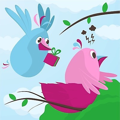 EPS 해외이미지 동물 디자인 커플 분홍색 날개 일러스트 조류 친절 선물 사랑 파란색 컬러풀 슬픔 쌍 둥지 만화 부리 적재 돌봄 해외202004 해외일러스트 감정 컬러 관계 모션 파일형식 벡터 이미지허브