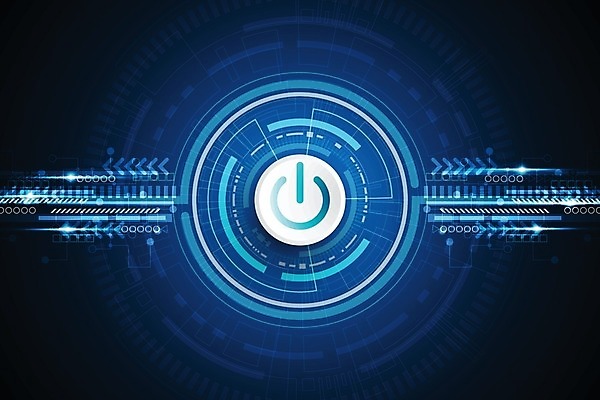 EPS 해외이미지 디자인 컨셉 일러스트 추상 미래 사람없음 그래픽 파란색 디지털 스위치 전원버튼 전원스위치 해외202004 해외일러스트 컬러 무늬 버튼 전원_전기 파일형식 벡터 이미지허브