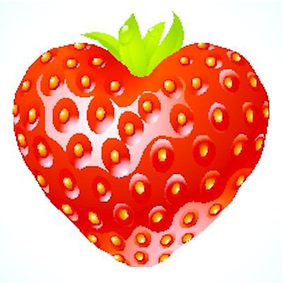 EPS 해외이미지 디자인 일러스트 딸기 디저트 사람없음 빨간색 하트 해외202004 해외일러스트 모양 음식 컬러 과일 파일형식 벡터 이미지허브
