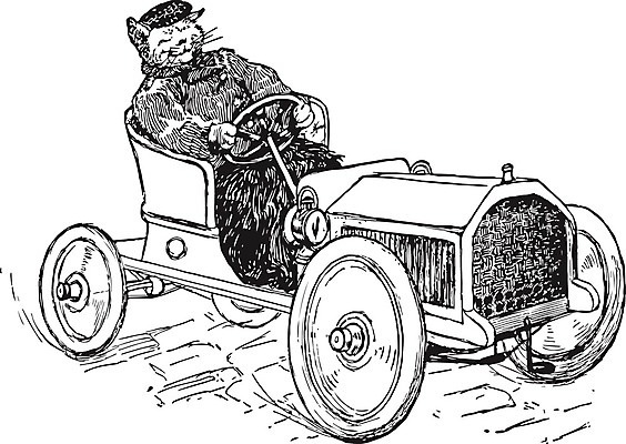 EPS 해외이미지 캐릭터 한마리 일러스트 자동차 사람없음 검은색 고양이 운전 빈티지 승차 라인아트 그림 판화 해외202004 해외일러스트 일러캐릭터 1 선 육상교통 컬러 컨셉 포유류 모션 미술 반려동물 파일형식 벡터 이미지허브