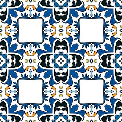 EPS 해외이미지 전통 디자인 패턴 오렌지 일러스트 벽지 추상 장식 파란색 노란색 흰색 포르투갈 타일 묘사 정사각형 모자이크 스페인어 아라베스크 엘리먼트 튀니지 해외202004 해외일러스트 도형 유럽 컬러 무늬 과일 아프리카 파일형식 벡터 이미지허브