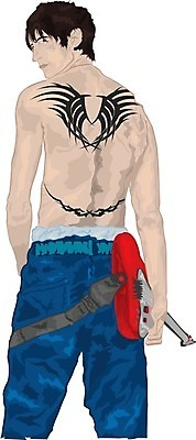 EPS 해외이미지 남자 날개 일러스트 천사 탈의 소년 청바지 문신 해외202004 해외일러스트 어린이 바지 사람 파일형식 벡터 이미지허브