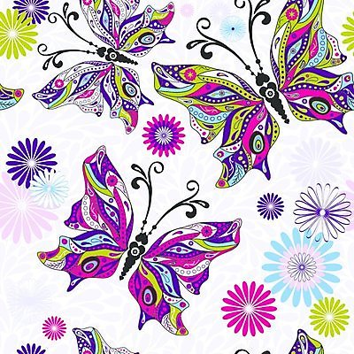 EPS 해외이미지 문양 나비 꽃무늬 패턴 일러스트 사람없음 컬러풀 화려 흰배경 해외일러스트 꽃 컬러 곤충 백그라운드 컨셉 무늬 흰색 파일형식 벡터 이미지허브