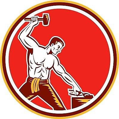 EPS 해외이미지 남자 산업 일러스트 노동자 그래픽 원형 몸무게 망치 무역 복고 펜치 판매원 고립 대장장이 해외202004 해외일러스트 도형 직업 사람 공구 파일형식 벡터 이미지허브