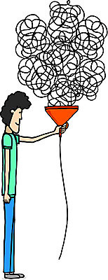 EPS 해외이미지 남자 포즈 컨셉 일러스트 아이디어 설명 비교 유머 만화 심플 깔대기 복잡 혼란 해외202004 해외일러스트 감정 모션 사람 파일형식 벡터 이미지허브