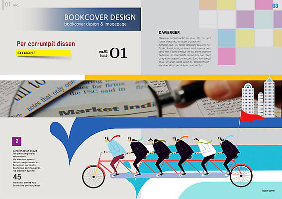 PSD 템플릿 편집 표지디자인 북디자인 남자 북커버 비즈니스 돋보기 협력 사람 빌딩 여러명 성인 자전거 비즈니스맨 신문 잡지 남자만 성인남자만 성인만 표지샘플 이미지템플릿 다수 건물 간행물 바이크 직장인 뉴스 파일형식