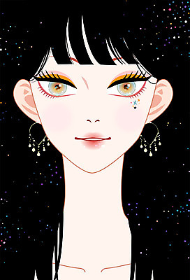 PSD 우먼라이프 여자 패션 얼굴 백그라운드 일러스트 한명 사람 성인 뷰티 섹시 귀걸이 여자만 여자한명만 성인여자만 성인만 국내일러스트 1 라이프스타일 컨셉 장신구 신체부위 파일형식