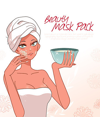 PSD 우먼라이프 여자 백그라운드 일러스트 한명 사람 성인 수건 뷰티 섹시 가운 피부 바르기 팩 마스크팩 믹싱볼 여자만 여자한명만 성인여자만 성인만 국내일러스트 1 라이프스타일 그릇 옷 컨셉 모션 신체부위 위생용품 화장품 파일형식