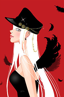 PSD 모자 우먼라이프 긴머리 여자 패션 백그라운드 날개 일러스트 한명 사람 성인 뷰티 섹시 귀걸이 피어싱 여자만 여자한명만 성인여자만 성인만 국내일러스트 1 라이프스타일 헤어스타일 잡화 컨셉 장신구 파일형식