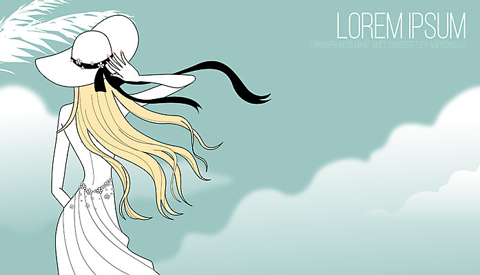 PSD 구름 모자 우먼라이프 긴머리 여자 패션 여유 백그라운드 일러스트 휴식 한명 사람 성인 섹시 여자만 여자한명만 성인여자만 성인만 국내일러스트 자연요소 1 라이프스타일 헤어스타일 잡화 감정 컨셉 파일형식