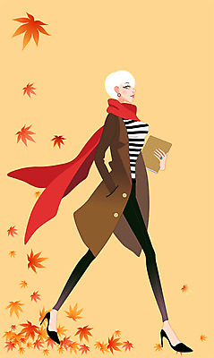 PSD 우먼라이프 계절 여자 패션 백그라운드 낙엽 일러스트 한명 사람 성인 뷰티 섹시 걷기 스카프 가을 하이힐 여자만 여자한명만 성인여자만 성인만 가을배경 국내일러스트 1 라이프스타일 구두 컨셉 잎 모션 목도리 여성화 파일형식 가을_계절