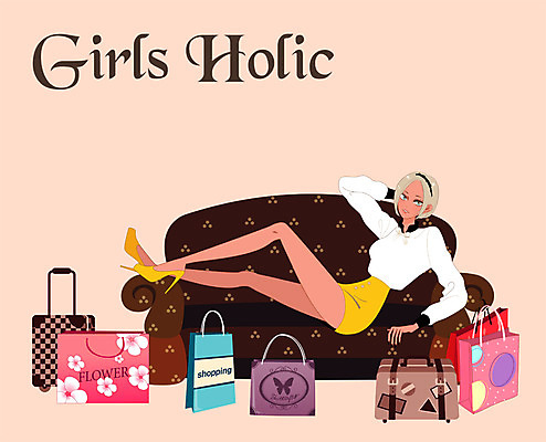 PSD 우먼라이프 여자 패션 백그라운드 가방 일러스트 한명 사람 성인 쇼핑 소파 눕기 뷰티 쇼핑백 섹시 캐리어 하이힐 여자만 여자한명만 성인여자만 성인만 국내일러스트 1 라이프스타일 잡화 구두 컨셉 의자 모션 여행가방 여성화 파일형식