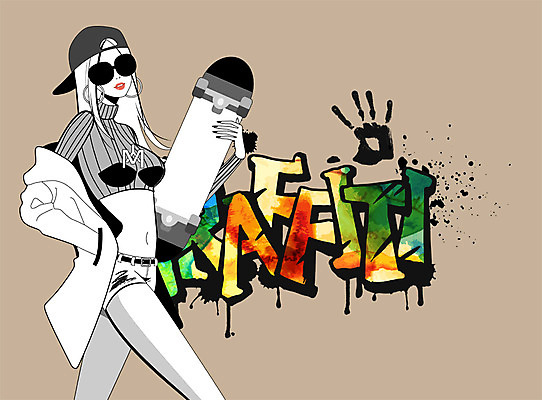 PSD 모자 우먼라이프 여자 패션 백그라운드 일러스트 한명 사람 성인 선글라스 섹시 보드 그래피티 여자만 여자한명만 성인여자만 성인만 국내일러스트 1 라이프스타일 잡화 안경 스포츠 컨셉 낙서 그림 파일형식