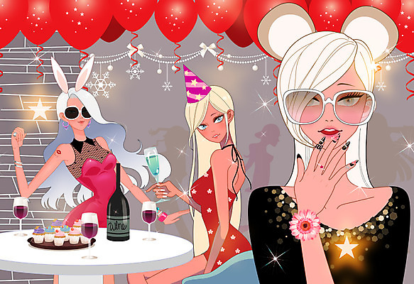 PSD 우먼라이프 여자 패션 백그라운드 와인잔 일러스트 사람 성인 세명 선글라스 뷰티 섹시 파티 컵케이크 와인병 풍선 여자만 성인여자만 성인만 국내일러스트 라이프스타일 안경 컨셉 술잔 병_용기 이벤트 케이크 와인 파일형식