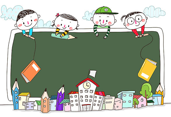 PSD 학생 여자 교육 남자 어린이 일러스트 학교 함께함 사람 여러명 건물 책 연필 칠판 즐거움 어린이만 국내일러스트 건축물 감정 다수 컨셉 학용품 필기구 파일형식