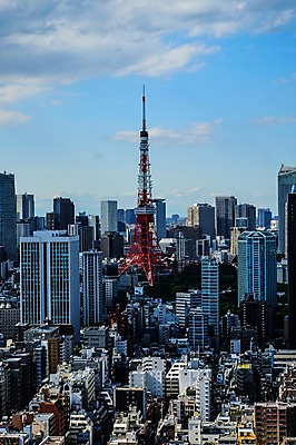 포토 JPG 주간 구름 해외풍경 건축물 하늘 풍경 빌딩 사람없음 야외 도시풍경 탑 일본 도시 도심 도쿄 국내포토 자연요소 해외 건축 아시아 건물 파일형식