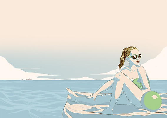 주간 PSD 라이프스타일 여자 수영복 여유 바다 백그라운드 일러스트 휴가 한명 사람 성인 야외 선글라스 비치볼 튜브 여자만 여자한명만 성인여자만 성인만 국내일러스트 자연요소 1 옷 감정 안경 공 바캉스용품 생활 파일형식