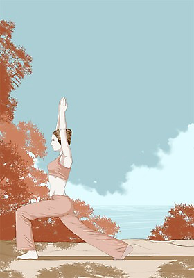 주간 전신 PSD 나무 구름 라이프스타일 여자 여유 포즈 백그라운드 일러스트 요가 건강 한명 사람 성인 야외 운동 힐링 여자만 여자한명만 성인여자만 성인만 국내일러스트 자연요소 식물 1 웰빙 감정 생활 파일형식