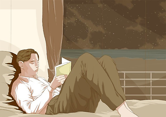 전신 PSD 라이프스타일 남자 여유 백그라운드 일러스트 창문 휴식 실내 한명 사람 성인 책 눕기 독서 방 침대 커튼 남자만 남자한명만 성인남자만 성인만 국내일러스트 1 감정 가구 컨셉 모션 내부 생활 파일형식