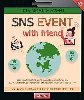 PSD 템플릿 여자 남자 지구 웹템플릿 통신 모바일 이벤트페이지 사람 이벤트 성인 두명 스마트폰 지구본 소셜네트워크 성인만 이미지템플릿 핸드폰 스마트기기 페이지 파일형식