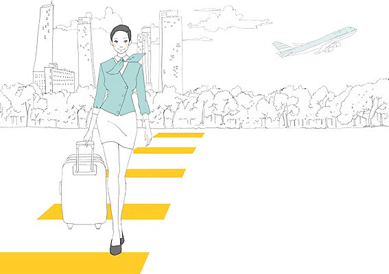 PSD 나무 식물 우먼라이프 라이프스타일 여자 일러스트 비행기 한명 사람 빌딩 성인 캐리어 도시 횡단보도 승무원 여자만 여자한명만 성인여자만 성인만 국내일러스트 직업 1 항공교통 대중교통 건물 생활 여행가방 보행로 파일형식