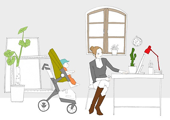 PSD 식물 우먼라이프 라이프스타일 여자 남자 화분 의자 일러스트 창문 실내 사람 성인 노트북 스탠드 아기 업무 책상 유모차 워킹맘 국내일러스트 모자관계 아들 가구 가족 엄마 조명 내부 생활 전자제품 아기용품 작업 비즈니스우먼 파일형식