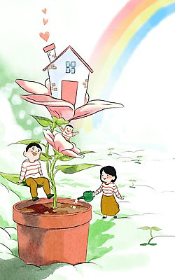 주간 PSD 식물 여자 남자 꽃 화분 어린이 백그라운드 무지개 일러스트 가족 수채화 주택 사람 성인 야외 새싹 희망 물뿌리개 국내일러스트 자연요소 감정 관계 건물 파일형식