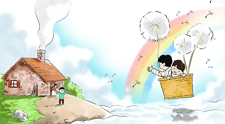 주간 PSD 구름 여자 남자 어린이 백그라운드 무지개 일러스트 가족 수채화 주택 사람 여러명 성인 야외 희망 열기구 민들레홀씨 귀가 국내일러스트 자연요소 감정 다수 관계 항공교통 건물 민들레 파일형식