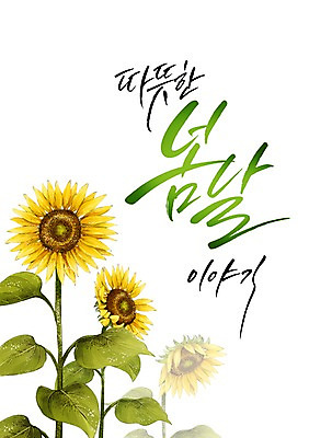 PSD 식물 손글씨 계절 꽃 캘리배경 일러스트 캘리그라피 해바라기 사람없음 봄 국내일러스트 백그라운드 파일형식