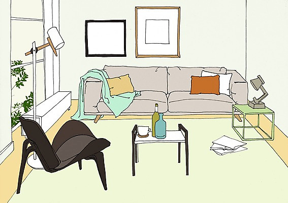 PSD 액자 백그라운드 쿠션 거실 의자 일러스트 창문 탁자 조명 함께함 실내 사람없음 책 소파 화목 카펫 방 스탠드 아트툰 국내일러스트 가구 컨셉 내부 그림 파일형식