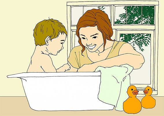 PSD 여자 남자 아들 인형 일러스트 창문 가족 엄마 오리 함께함 욕조 실내 사람 성인 두명 수건 화목 목욕 아기 아트툰 국내일러스트 모자관계 컨셉 관계 조류 내부 위생용품 청결 그림 파일형식