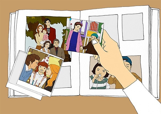 PSD 손 일러스트 가족 함께함 사람 여러명 신체부위 화목 추억 앨범 가족사진 기념사진 아트툰 국내일러스트 다수 컨셉 관계 그림 파일형식 단체사진