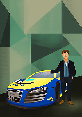 PSD 남자 스포츠 맨라이프 일러스트 자동차 한명 사람 성인 레이싱 경주용자동차 국내일러스트 1 라이프스타일 육상교통 시합 파일형식