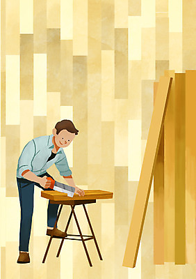 PSD 남자 맨라이프 일러스트 공사 한명 사람 성인 목재 인테리어 작업 목수 톱 국내일러스트 나무 직업 1 라이프스타일 디자인 재료 건설업 공구 파일형식