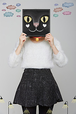 PSD 구름 편집이미지 여자 포스터 가로등 디자인시안 프레임 실내 가면 한명 사람 성인 고양이 반려 여자만 여자한명만 성인여자만 성인만 이미지편집 자연요소 1 공공시설 포유류 내부 반려동물 파일형식