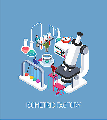 교육 남자 과학 일러스트 공장 돋보기 현미경 실험기구 실험 사람 여러명 성인 도구 분석 비커 과정 아이소메트릭 남자만 성인남자만 성인만 국내일러스트 AI파일 다수 컨셉 공업 파일형식 벡터