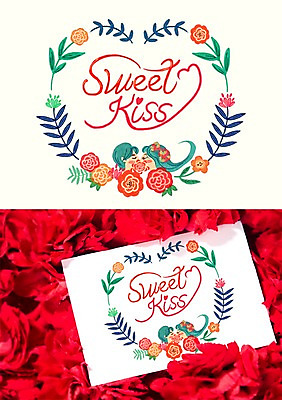 PSD 식물 여자 남자 꽃 일러스트 캘리그라피 수채화 키스 프레임 사람 이벤트 장미 하트 풀 키스데이 활용 목업 국내일러스트 모양 컨셉 데이이벤트 애정표현 파일형식