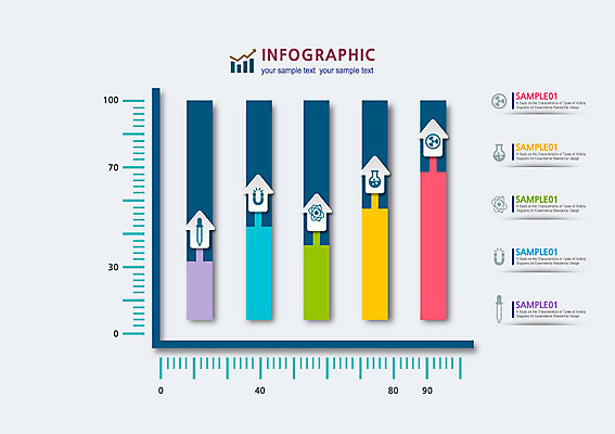 화살표 컬러 과학 일러스트 그래프 사람없음 컬러풀 인포그래픽 스포이트 비커 자석 방사능 국내일러스트 AI파일 실험기구 피펫 파일형식 벡터