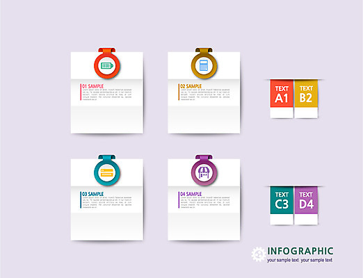 컬러 일러스트 사람없음 컬러풀 인포그래픽 문서 서류판 국내일러스트 AI파일 사무용품 파일형식 벡터