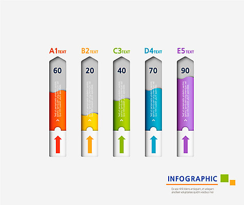 화살표 컬러 일러스트 사람없음 컬러풀 숫자 인포그래픽 서류판 국내일러스트 AI파일 문자 사무용품 파일형식 벡터