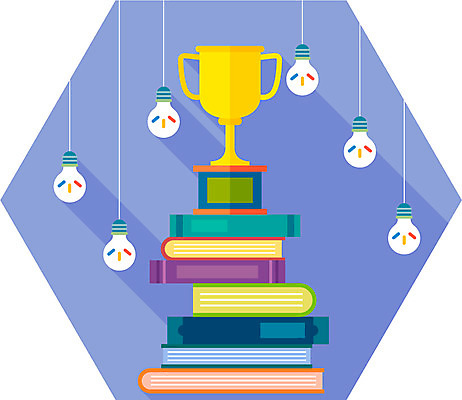 교육 컬러 일러스트 전구 사람없음 책 컬러풀 쌓기 우승 플랫 트로피 국내일러스트 AI파일 모션 최고 상_우승 파일형식 벡터