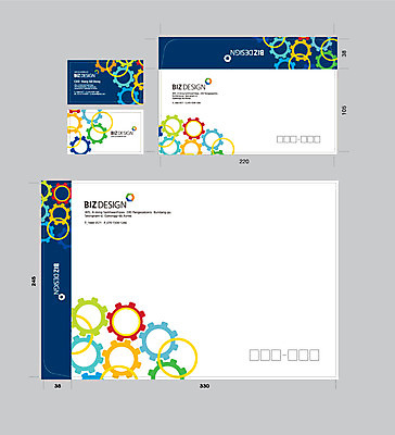 템플릿 비즈니스 명함 명함템플릿 봉투 서류봉투 편지봉투 사람없음 세트 컬러풀 톱니바퀴 패키지 봉투템플릿 우편봉투 비즈디자인 이미지템플릿 AI파일 컬러 편지 우편물 파일형식 벡터