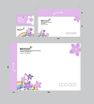 식물 템플릿 꽃 무지개 명함 명함템플릿 봉투 서류봉투 편지봉투 사람없음 세트 컬러풀 패키지 봉투템플릿 우편봉투 비즈디자인 이미지템플릿 AI파일 자연요소 컬러 편지 우편물 파일형식 벡터