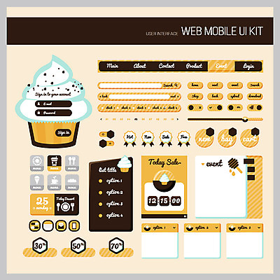 템플릿 디자인 음식 웹템플릿 버튼 웹소스 모바일 아이스크림 디저트 사람없음 세트 웹 어플리케이션 UI 메뉴바 모바일소스 엘리먼트 웹엘리먼트 콘텐츠 이미지템플릿 AI파일 인터넷 파일형식 벡터 편집소스