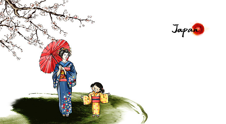 PSD 여자 문화 어린이 여행 캘리배경 백그라운드 일러스트 우산 캘리그라피 수묵화 사람 풍경 성인 두명 일본 기모노 동양화 매화 게이샤 국내일러스트 꽃 아시아 미술 일본전통의상 파일형식