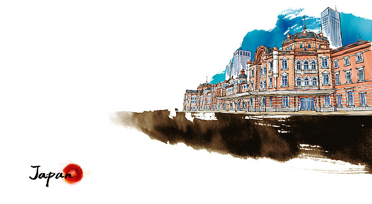 PSD 문화 여행 캘리배경 백그라운드 일러스트 캘리그라피 유적지 수묵화 풍경 사람없음 관광지 일본 도쿄 동양화 도쿄역 국내일러스트 아시아 고건축 미술 역 파일형식