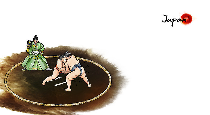 PSD 남자 문화 스포츠 백그라운드 일러스트 캘리그라피 수묵화 사람 풍경 경기 성인 세명 일본 동양화 스모 성인남자만 국내일러스트 아시아 미술 남자만 성인만 파일형식